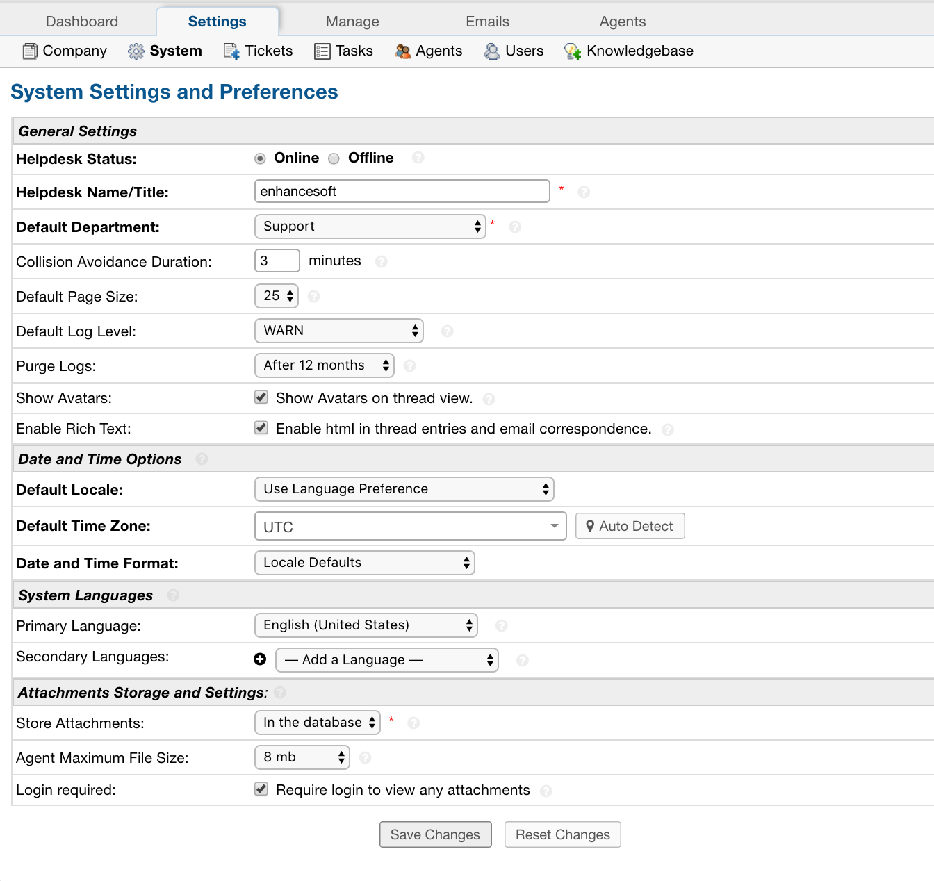 Systemsettings Interface System Settings — osTicket 1.10.1 documentation